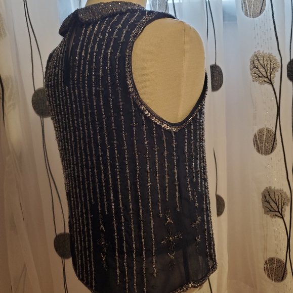 Zara heavily embellished navy blue top-xs - Picture 5 of 5